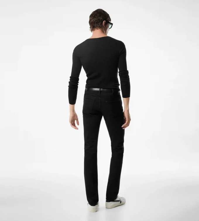 Black Stretch Straight Fit Denim