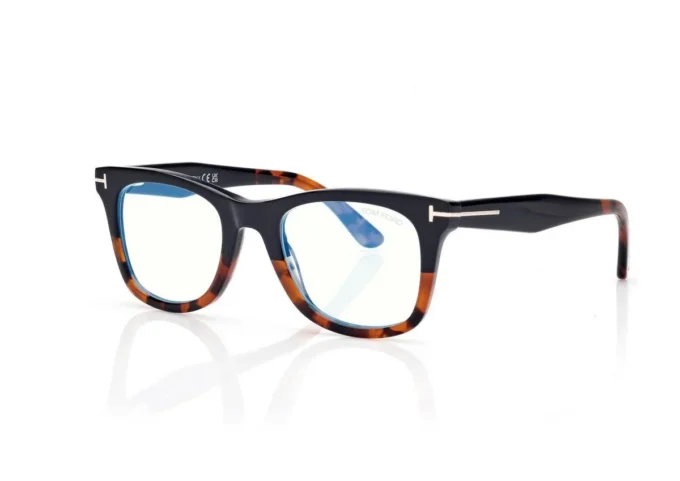 Blue Block Square Opticals with Clip on Sunglasses