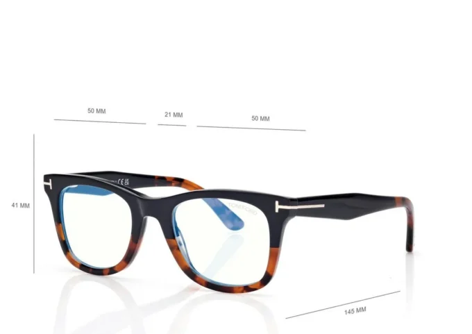 Blue Block Square Opticals with Clip on Sunglasses