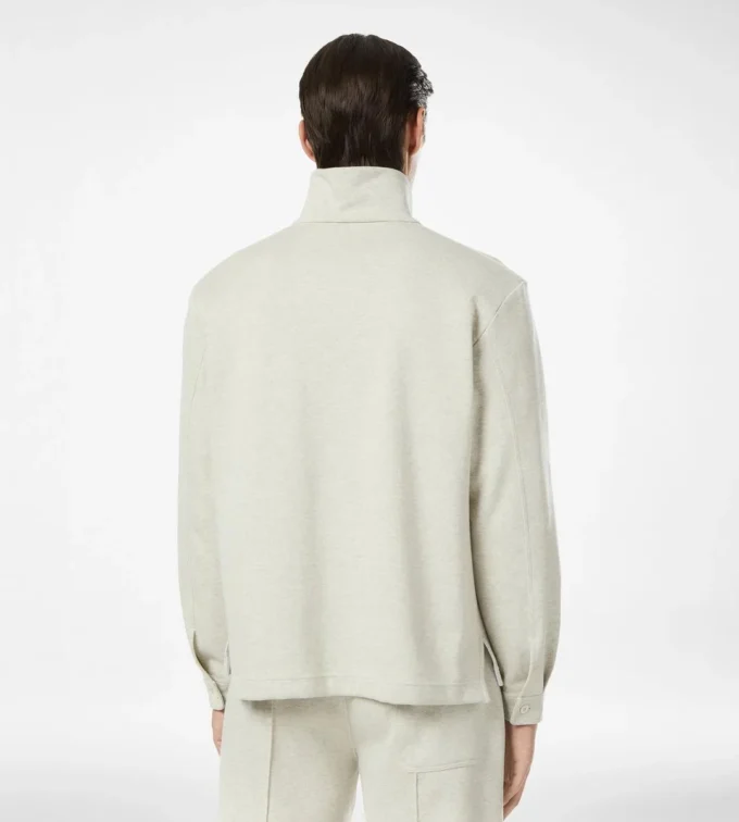 Cotton Silk Cashmere Half Button Pullover