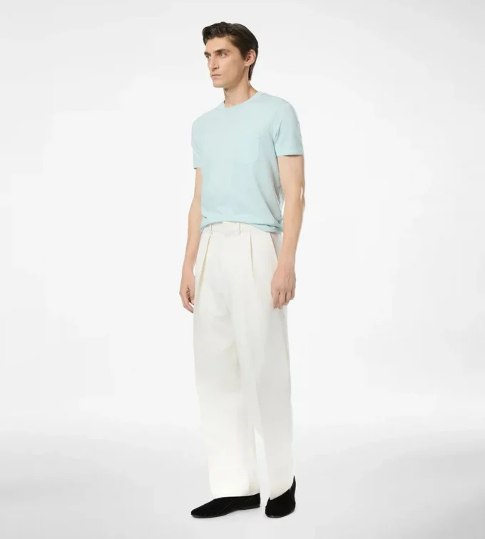 Cotton Silk Crew Neck T-Shirt