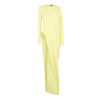 Crepe Jersey Long Sleeve Evening Dress