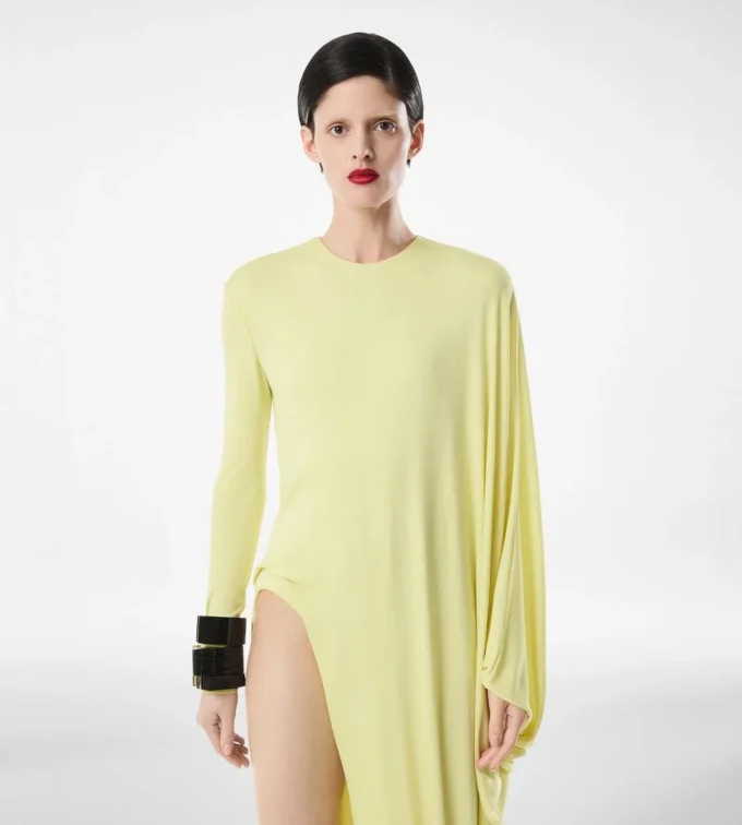Crepe Jersey Long Sleeve Evening Dress Crepe Jersey Long Sleeve Evening Dress
