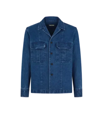 Denim Herringbone Overshirt Denim Herringbone Overshirt