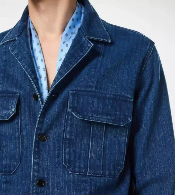 Denim Herringbone Overshirt Denim Herringbone Overshirt