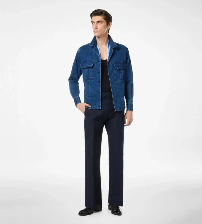 Denim Herringbone Overshirt Denim Herringbone Overshirt