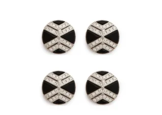 Diamond Onyx Round Studs