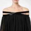 Embroidered Silk Chiffon Off the Shoulder Evening Dress Embroidered Silk Chiffon Off the Shoulder Evening Dress