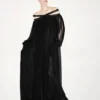 Embroidered Silk Chiffon Off the Shoulder Evening Dress Embroidered Silk Chiffon Off the Shoulder Evening Dress