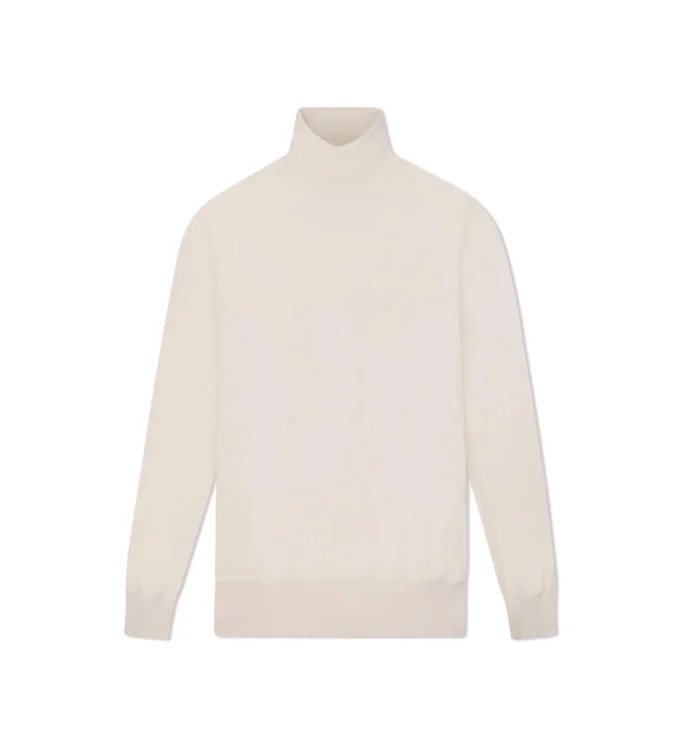 Fine Gauge Cashmere Silk Roll Neck
