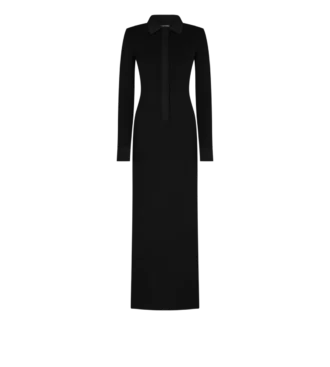 Full Needle Stretch Wool Polo Maxi Dress Full Needle Stretch Wool Polo Maxi Dress