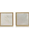 Gold and Pearl Square Cufflinks