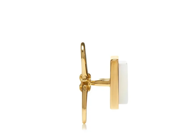 Gold and Pearl Square Studs