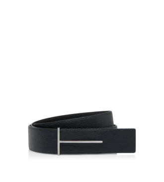 Grain Leather Slim T Reversible Belt