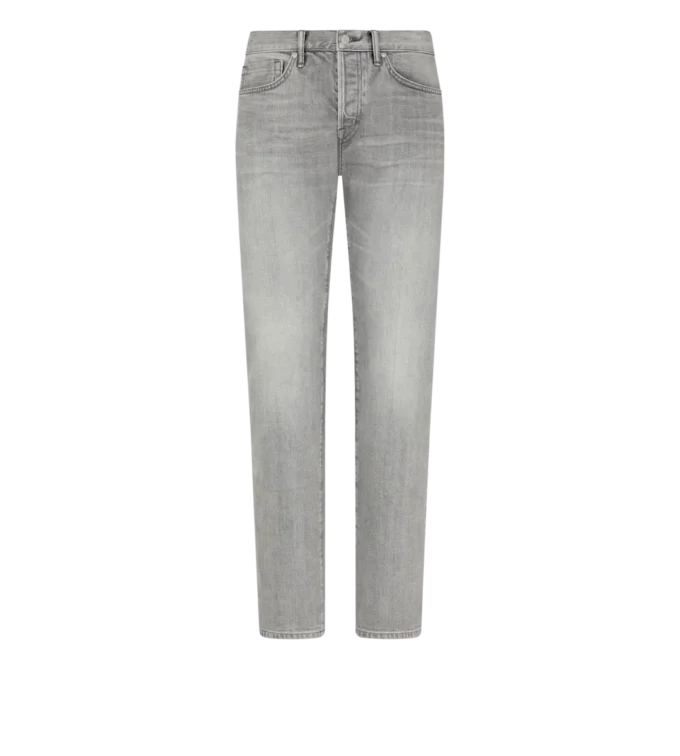 Grey Stretch Straight Fit Denim