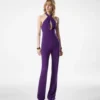 Halterneck Twist Front Silk Jumpsuit
