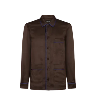 Jacquard Micro Dot Pajama Piping Shirt