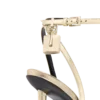Laminated Nappa Leather Padlock Pointy Naked Sandal Laminated Nappa Leather Padlock Pointy Naked Sandal