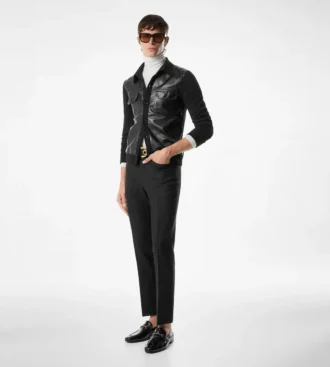 Leather Front Shirt