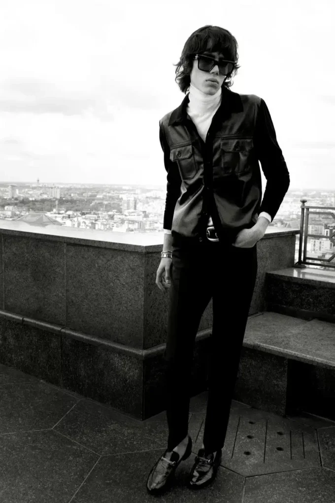 Leather Front Shirt