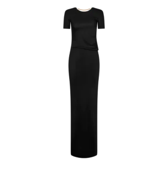 Long Dress with Cut Out and Chain Closure
