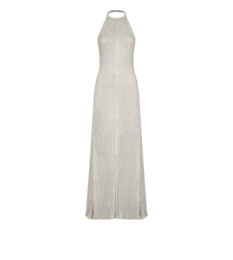 Long Halterneck Dress with Open Back and Tom Ford Metal Plaque Long Halterneck Dress with Open Back and Tom Ford Metal Plaque