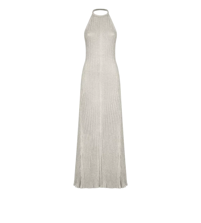 Long Halterneck Dress with Open Back and Tom Ford Metal Plaque