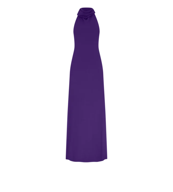 Long Halterneck Dress with Pockets and Open Back Long Halterneck Dress with Pockets and Open Back