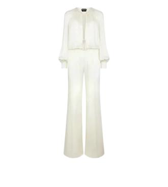 Long Sleeve Gathered Jumpsuit