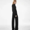 Long Sleeve Wrap Wool Jumpsuit