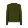 Merino Half Cardigan Stitch Crew Neck