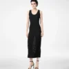 Micro Sequins Embellished Rib Mid-Length Tank Dress Micro Sequins Embellished Rib Mid-Length Tank Dress