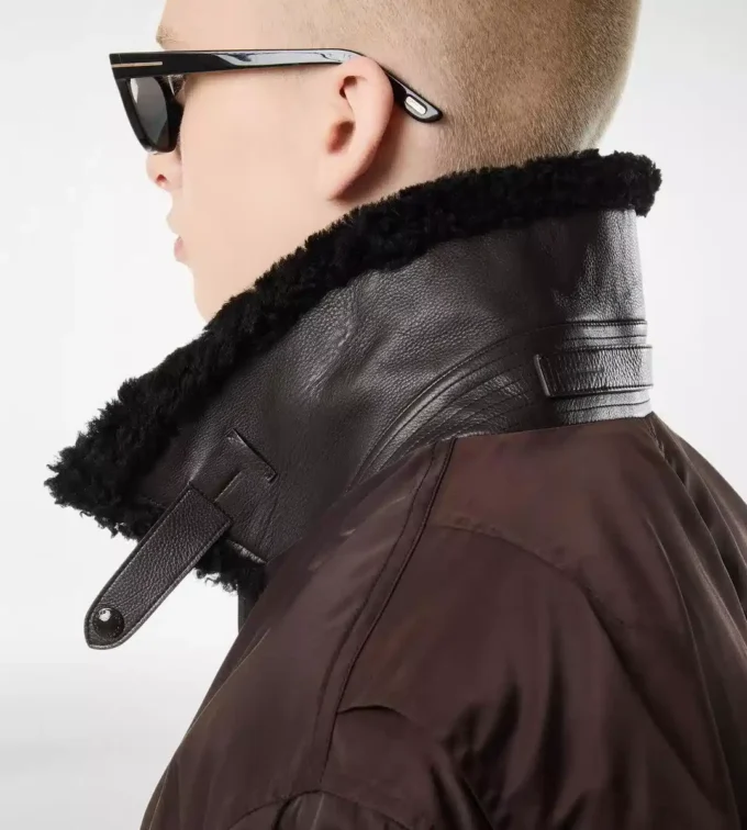 Nylon Shearling Collar Flight Bomber Nylon Shearling Collar Flight Bomber