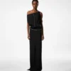 Off the Shoulder Evening Dress with Side Slit