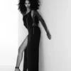 Off the Shoulder Evening Dress with Side Slit