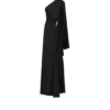 One Shoulder Evening Dress with Cape and Liza Hardware Detail