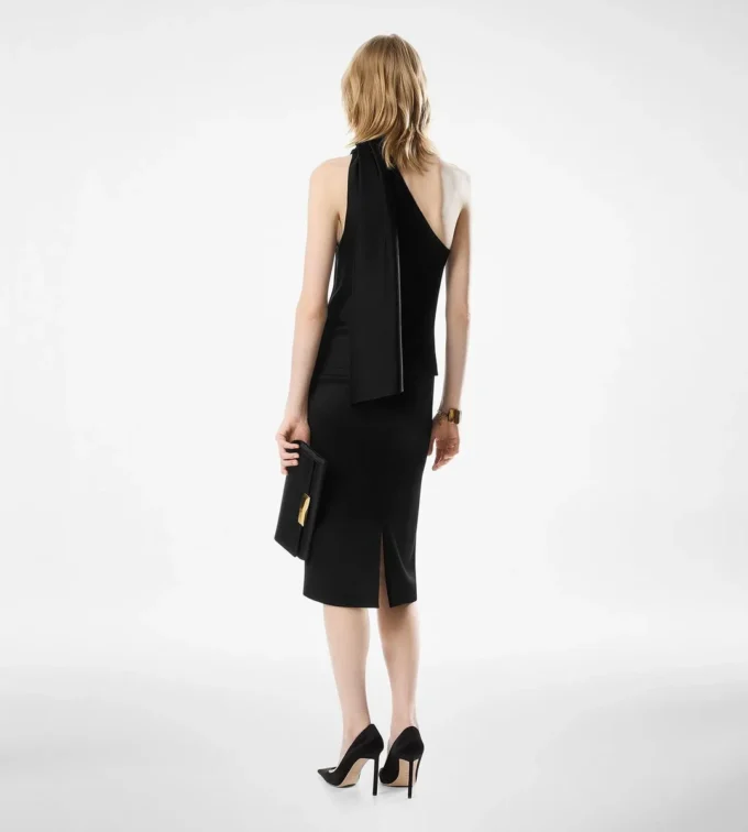 One Shoulder Top with Scarf Detail
