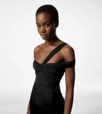 One Shoulder Twist Front Cocktail Dress