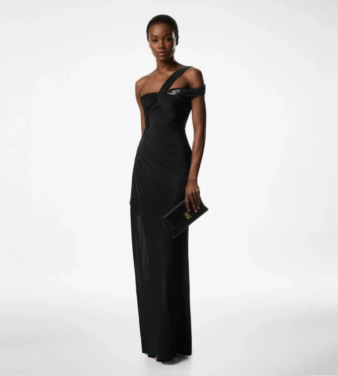 One Shoulder Twist Front Evening Dress One Shoulder Twist Front Evening Dress