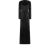 Polka Dot Jacquard Long Belted Military Dress