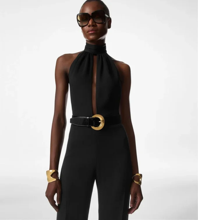 Sable’ Halter Neck Belted Jumpsuit