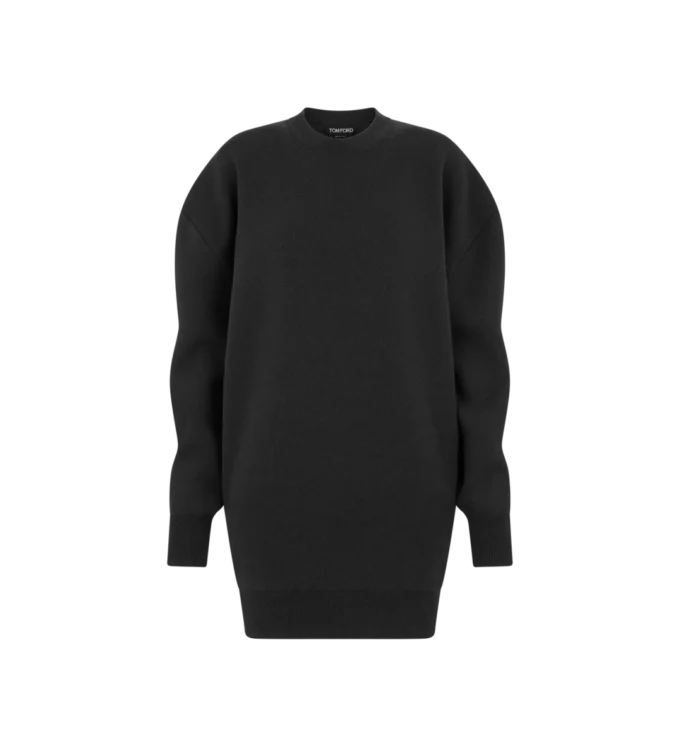 Sculptural Wool Cashmere Sweatshirt Mini Dress Sculptural Wool Cashmere Sweatshirt Mini Dress