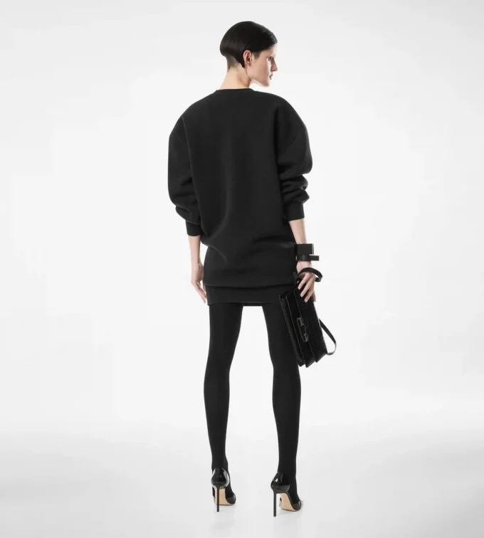 Sculptural Wool Cashmere Sweatshirt Mini Dress Sculptural Wool Cashmere Sweatshirt Mini Dress