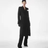 Sequined Wool Blend Crepe Double Breasted Coat Sequined Wool Blend Crepe Double Breasted Coat
