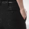 Sequined Wool Blend Crepe Tailored Straight Pants Sequined Wool Blend Crepe Tailored Straight Pants