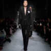 Sequined Wool Blend Crepe Tailored Straight Pants Sequined Wool Blend Crepe Tailored Straight Pants