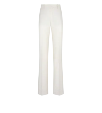 Shadow Stripe Wool Silk Tailored Straight Pants