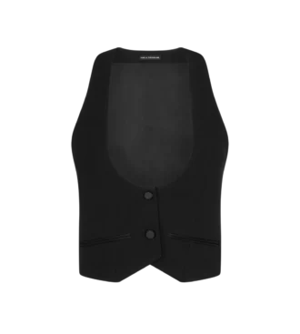 Sharp Grain De Poudre Tuxedo Waistcoat