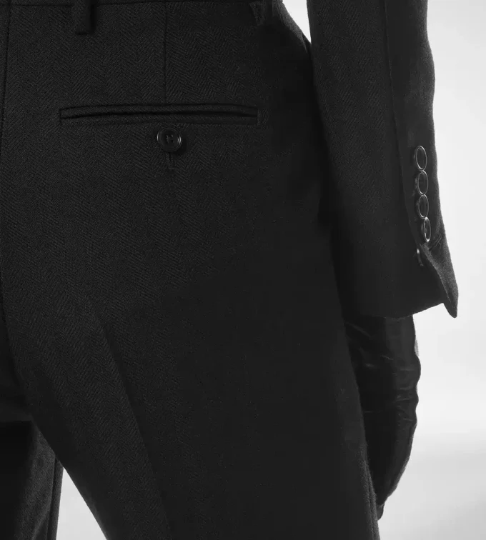 Sharp Herringbone Tailored Straight Pants Sharp Herringbone Tailored Straight Pants