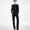 Sharp Wool Gabardine Officer Pants with Piping Sharp Wool Gabardine Officer Pants with Piping